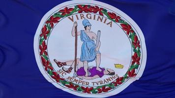 drapeau de l'état de virginie, région des états-unis, agitant au vent. rendu 3d photo