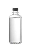 bouteille en plastique transparent avec du liquide sur fond blanc photo