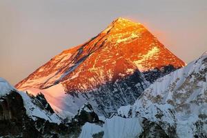 Vue du Mont Everest en soirée depuis la vallée de Gokyo