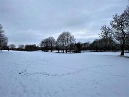 une vue sur la campagne de Whitchurch dans la neige photo