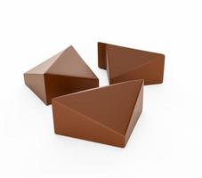 pépites de chocolat de style triangulaire illustration 3d chocolat low poly photo