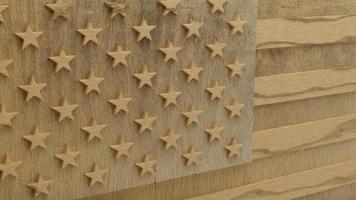 Drapeau de la nation des États-Unis en bois avec étoiles et rayures illustration de rendu 3d photo