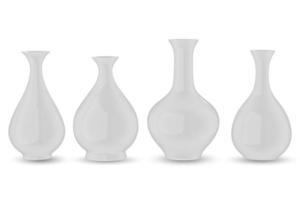 vase en céramique blanche isolé sur fond blanc, rendu 3d photo