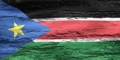 Illustration 3d d'un drapeau sud-soudanais - drapeau en tissu ondulant réaliste photo