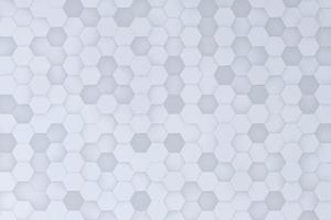 abstrait futuriste vue de dessus mosaïque en nid d'abeille fond blanc. rendu 3d de cellules hexagonales géométriques réalistes