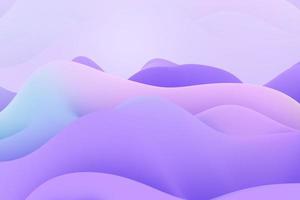 fond de vague dégradé violet tendre. forme ondulée abstraite rendu 3d photo