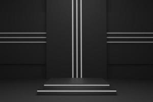 podium géométrique minimal sur fond sombre pour la présentation du produit. rendu 3d photo