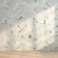 loft minimaliste pièce vide avec mur de ciment patiné et parquet. rendu 3d photo