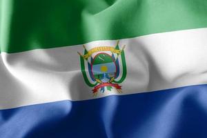 Le drapeau d'illustration 3d de guaviare est une région de colombie. agitant photo
