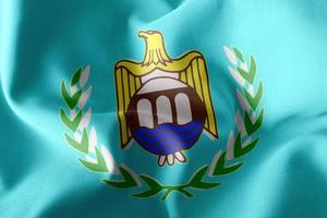3d illustration flag of asyut est une région de l'égypte. photo