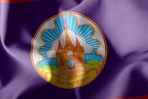 Le drapeau d'illustration 3d de mukdahan est une province de thaïlande. wavi photo