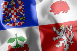 Le drapeau d'illustration 3d de vysocina est une région de la république tchèque. photo