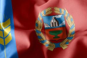 Le drapeau d'illustration 3d du kraï de l'altaï est une région de la russie. photo