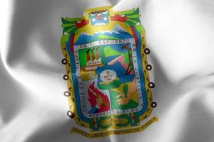 Le drapeau d'illustration 3d de puebla est une région du mexique photo