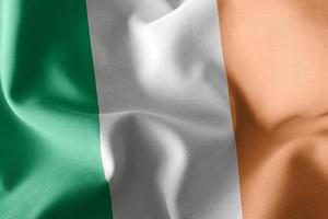 drapeau d'illustration de rendu 3d de l'irlande. agitant au vent fl photo