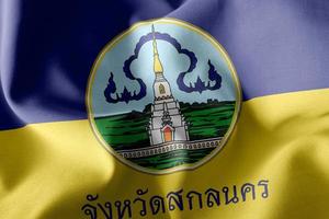 drapeau d'illustration 3d de sakon nakhon est une province de thaïlande. photo
