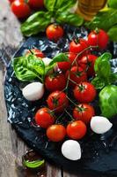tomates fraîches, mozzarella et basilic vert