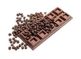 barre de chocolat aux grains de café photo