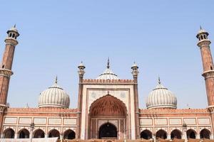 détail architectural de la mosquée jama masjid, vieux delhi, inde, l'architecture spectaculaire de la grande mosquée du vendredi jama masjid à delhi 6 pendant la saison de ramzan, la mosquée la plus importante d'inde photo