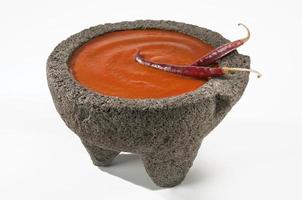 Sauce au poivre «chile de arbol» en molcajete