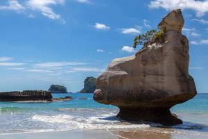 Formation rocheuse inhabituelle à cathedral cove péninsule de coromandel nouvelle-zélande photo