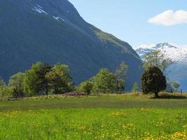 le petit village eidfjord dans le hardangerfjord norvégien photo