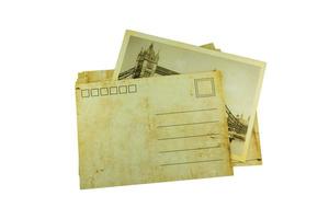 carte postale ancienne sur fond blanc photo