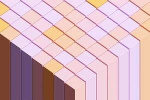 Illustration 3d d'une bande stéréo rose et orange. rayures géométriques semblables à des vagues. motif abstrait de lignes de croisement rougeoyantes photo