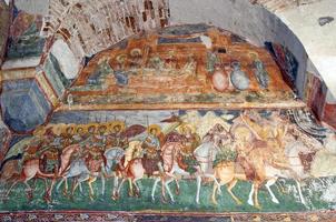 fresque byzantine dans l'ancienne église chrétienne orthodoxe
