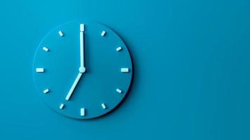 8 heures de l'horloge bleu de la mer horloge murale de bureau illustration 3d photo