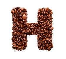 lettre h faite de haricots enrobés de chocolat bonbons au chocolat mot alphabet h illustration 3d photo