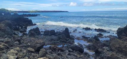 champ de lave du sentier hoapili à maui hawaii photo