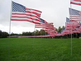 drapeaux américains en l'honneur des attentats du 11 septembre