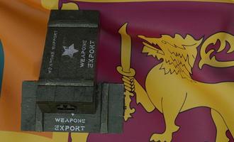 soutenir les armes sri lanka paquet d'aide militaire, livraison d'armes, drapeau sri lanka travail 3d et image 3d photo