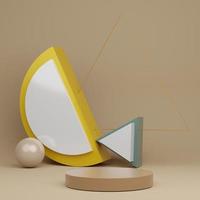 formes géométriques minimalistes abstraites 3d. podium de luxe brillant pour votre design dans un intérieur branché. scène de défilé de mode, piédestal, vitrine avec thème coloré. photo