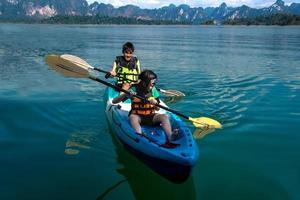 gens, canoë-kayak, scénique, Lac, Été, Thaïlande