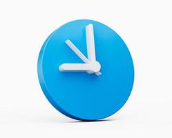 icône 3d horloge ronde. style minimaliste. chronométrage, mesure du temps, gestion du temps et concept de délai illustration 3d photo
