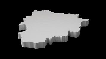 andorre carte 3d géographie cartographie et topologie surface noire illustration 3d photo