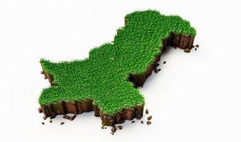 pakistan carte herbe et sol texture 3d illustration photo