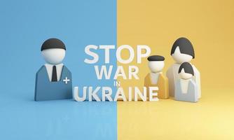 appelle à arrêter la guerre pas de guerre, arrêter la guerre, l'agression russe. rendu 3D photo