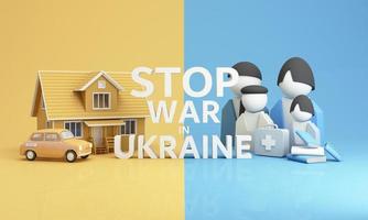 appelle à arrêter la guerre pas de guerre, arrêter la guerre, l'agression russe. rendu 3D photo