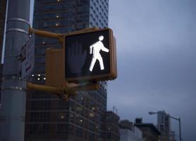 lumière de passage pour piétons new york city photo