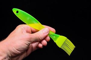 brosse de cuisine verte en silicone photo