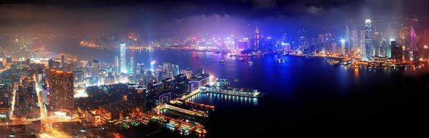 nuit aérienne de hong kong photo