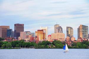 vue sur le front de mer au coucher du soleil de boston photo