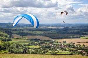 Devils Dyke, Brighton, East Sussex, Royaume-Uni, 2011. Parapente à Devil's Dyke photo