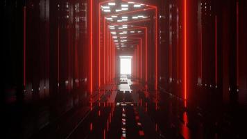 rendu 3d du couloir de science-fiction de fond abstrait science-fiction photo