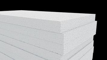 Sheats en polystyrène empilés sur fond blanc - 3d illustration photo