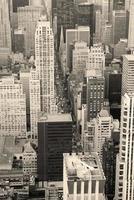 new york city manhattan skyline vue aérienne noir et blanc photo