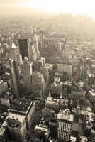 new york city manhattan skyline vue aérienne noir et blanc photo